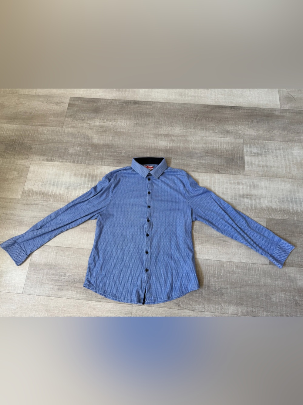 Men's Blue Casual Button-Down Shirt